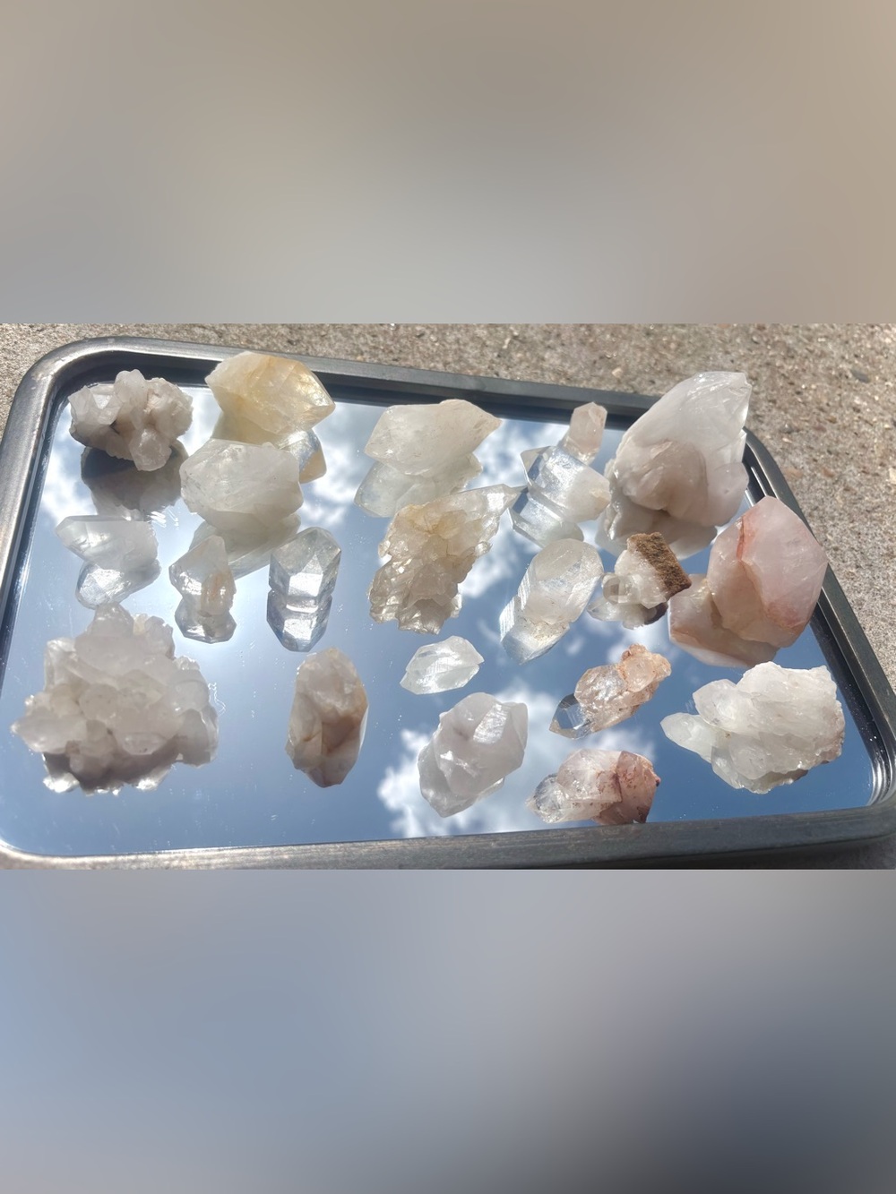 Clear Quartz Crystal Cluster Assortment - Translucent White with Warm Hues